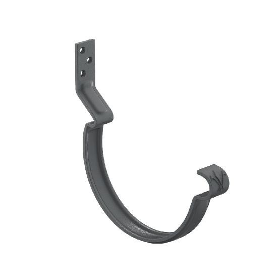 Водосток Aquasistem, система 125x90 - Крюк крепления желоба короткий RAL 7024 Тёмно-серый купить в Одинцово