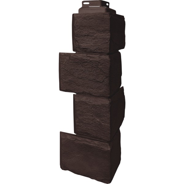 Цокольный сайдинг FineBer – Серия “Камень природный”, Угол наружный Коричневый купить в Одинцово