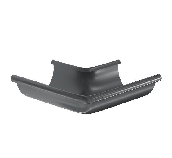 Водосток Aquasistem, система 125x90 -  Угол желоба, наружный 90° RAL 7024 Тёмно-серый купить в Одинцово