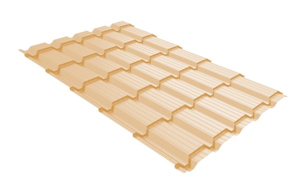 Металлочерепица GL квадро профи 0,45 PE RAL 1014 слоновая кость купить в Одинцово