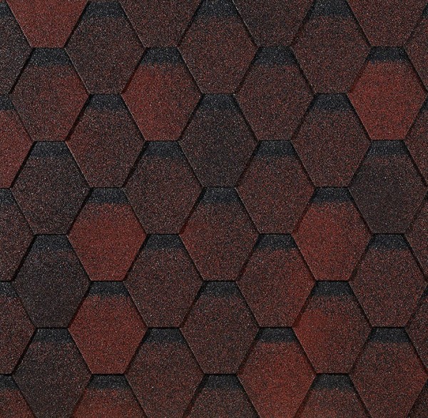 Гибкая черепица EURASIA Docke, Коллекция ШЕСТИГРАННИК Красный купить в Одинцово