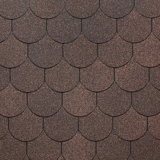 Гибкая черепица Docke, коллекция Кольчуга – Коричневый купить в Одинцово