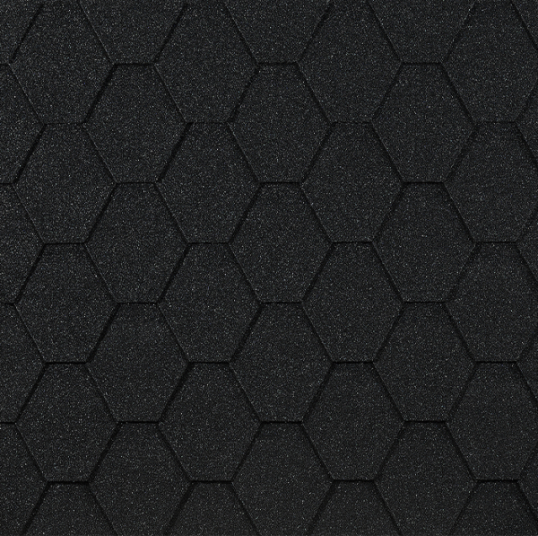 Гибкая черепица EURASIA Docke, Коллекция ШЕСТИГРАННИК Чёрный купить в Одинцово