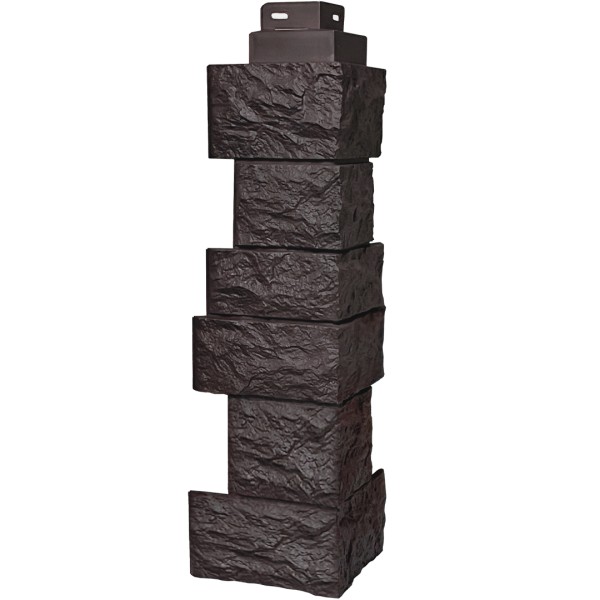 Цокольный сайдинг FineBer – Серия “Дикий камень”, Угол наружный, Коричневый купить в Одинцово