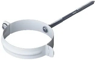 Водосток Альта-Профиль Метал – Хомут трубы металлический (белый) купить в Одинцово