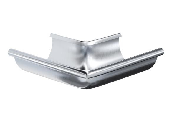 Водосток Aquasistem, Система 125x90 - Угол желоба наружный оцинковка 90° купить в Одинцово