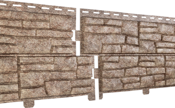 Фасадная панель Ю-пласт Стоун хаус сланец Бурый купить в Одинцово