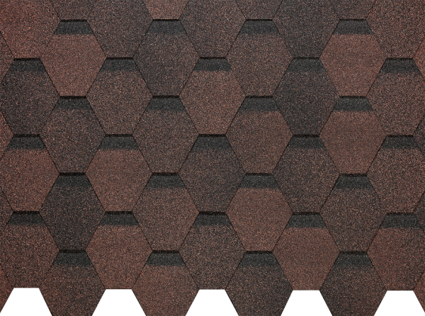 Гибкая черепица EURASIA Docke, Коллекция ШЕСТИГРАННИК Коричневый купить в Одинцово
