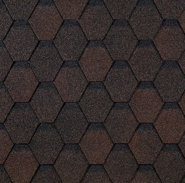 Гибкая черепица EURASIA Docke, Коллекция ШЕСТИГРАННИК Коричневый купить в Одинцово