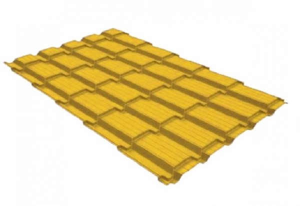 Металлочерепица GL квадро профи 0,45 PE RAL 1018 купить в Одинцово