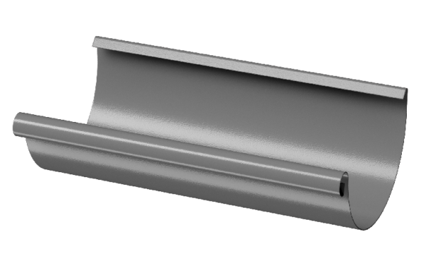 Желоб полукруглый D125 3 м Döcke STAL PREMIUM Графит, (RAL 7024) купить в Одинцово