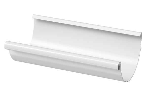 Желоб полукруглый D125 3 м Döcke STAL PREMIUM Пломбир, (RAL 9010) купить в Одинцово