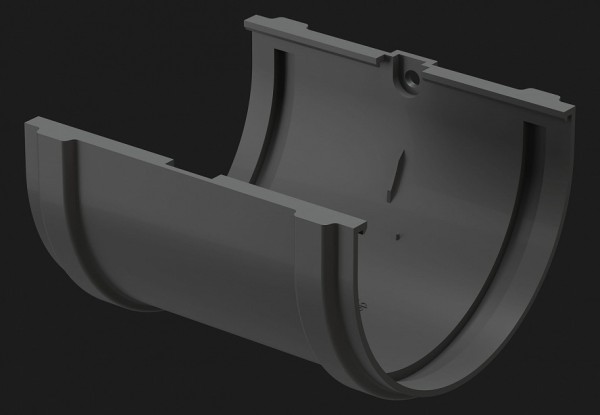 Соединитель желоба Docke Premium ПВХ - Графит купить в Одинцово