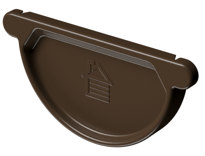 Заглушка желоба D125 Döcke STAL PREMIUM Каштан, (RAL 8017)