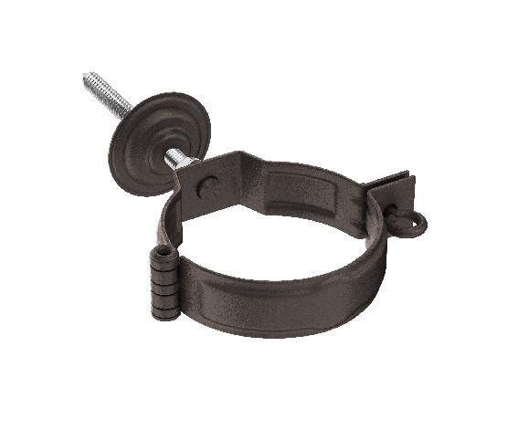 Водосток Aquasistem, Система 150/100 - Декоративный хомут трубы под метиз с комплектом крепления RR 32 Тёмно-коричневый matt купить в Одинцово