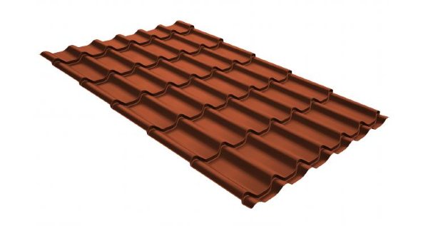 Металлочерепица классик GL 0,5 GreenCoat Pural RR 750 кирпично-красный (RAL 8004 терракота) купить в Одинцово