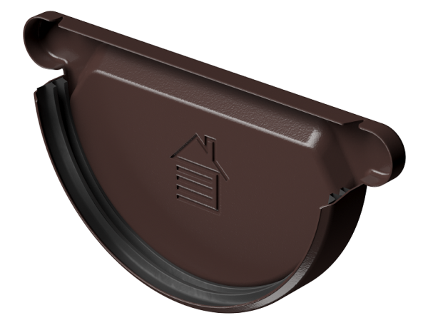 Заглушка желоба D125 Döcke STAL PREMIUM Шоколад, (RAL 8019) купить в Одинцово