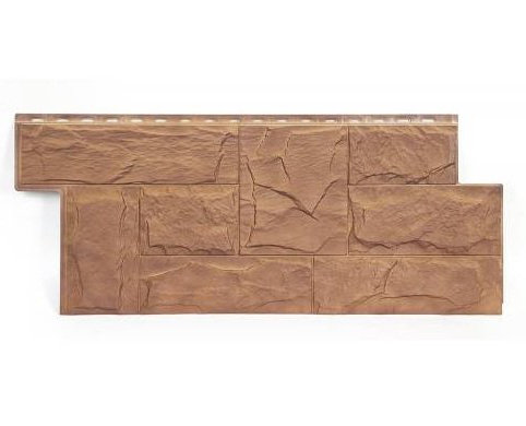 Фасадная панель T-Сайдинг-Гранит Леон ЭКО-2 Орех купить в Одинцово