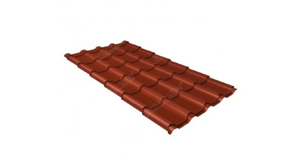 Металлочерепица камея GL 0,5 Atlas RAL 8004 терракота купить в Одинцово