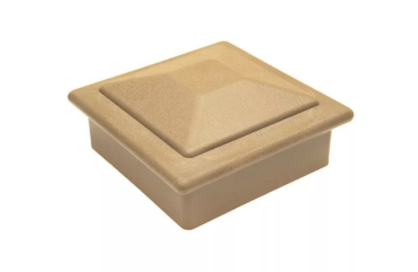 Крышка верхняя фигурная ПВХ для столба Deckart 100х100 Орех купить в Одинцово