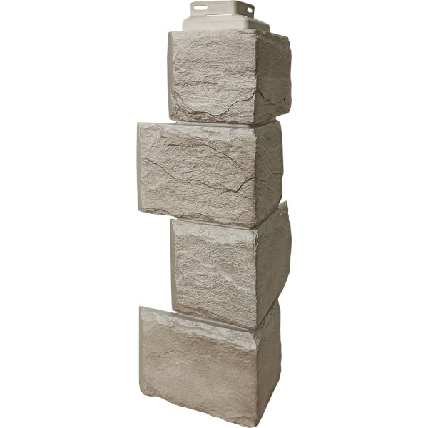 Цокольный сайдинг FineBer – Серия “Камень природный”, Угол наружный Песочный купить в Одинцово