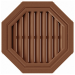 Восьмиугольная фронтонная вентиляционная решётка, Коричневая купить в Одинцово