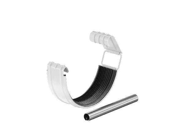 Водосток Aquasistem, система 150x100 - Соединитель желоба с резиновым уплотнителем RR 20 Мраморно-белый купить в Одинцово