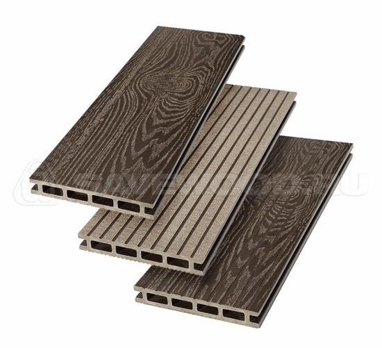 Террасная доска из ДПК SW Carpinus (T) — двухсторонняя темно-коричневый купить в Одинцово