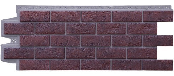 Фасадная панель Grand Line Состаренный кирпич Элит кофе (жжёный), ШОВ темно-бежевый купить в Одинцово