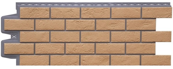 Фасадная панель Grand Line Состаренный кирпич Элит солома, ШОВ темно-бежевый купить в Одинцово