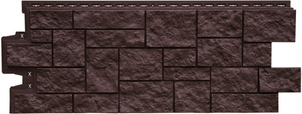 Фасадная панель Grand Line Дикий камень Стандарт Шоколадный (коричневый) купить в Одинцово