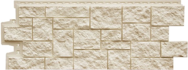 Фасадная панель Grand Line Дикий камень Стандарт молочный купить в Одинцово