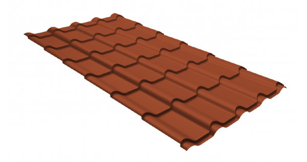 Металлочерепица камея GL 0,5 GreenCoat Pural Matt RR 750 кирпично-красный (RAL 8004 терракота) купить в Одинцово