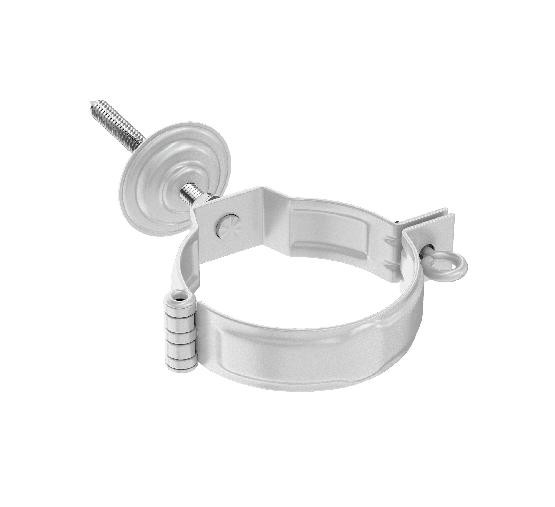 Водосток Aquasistem, система 125x90 - Комплект крепления трубы RR 20 Мраморно-белый купить в Одинцово