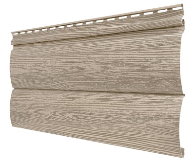 Виниловый сайдинг tecos, серия lux - оцилиндрованный брус двойной, - сибирский кедр