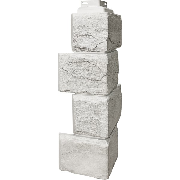 Цокольный сайдинг FineBer – Серия “Камень природный”, Угол наружный Жемчужный купить в Одинцово