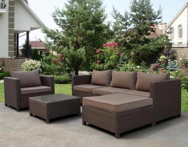 Комплект мебели AFINA плетеной из иск. ротанга YR821A Brown/Beige купить в Одинцово