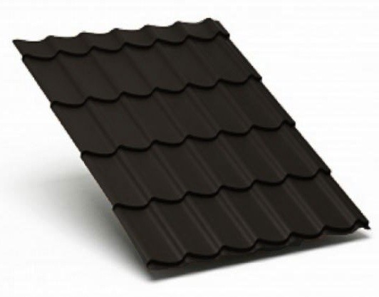 Металлочерепица Металл Профиль матовый полиэстр Valori 0,5 сталь RR 32 темно-коричневый купить в Одинцово