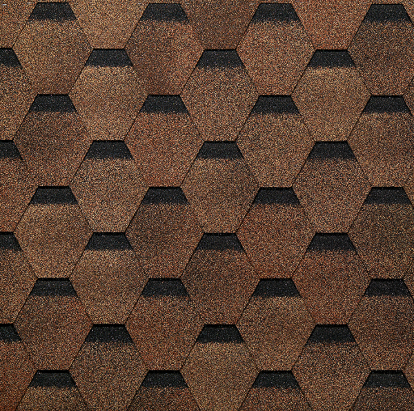 Гибкая черепица EURASIA Docke, Коллекция ШЕСТИГРАННИК Светло-коричневый купить в Одинцово