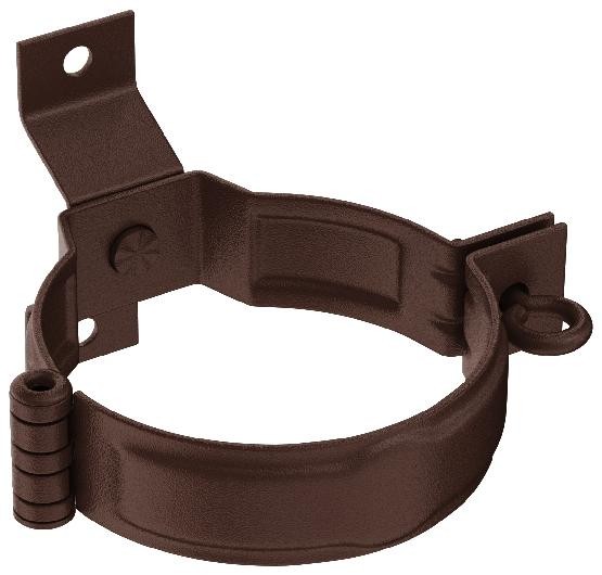 Водосток Aquasistem, Система 125x90 - Декоративный хомут трубы под дерево с комплектом крепления RAL 8017 Коричневый matt купить в Одинцово