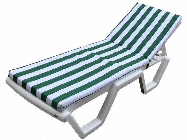 Матрас для шезлонга TWEET Зеленые белые полоски купить в Одинцово