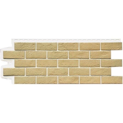 Фасадная панель Grand Line Состаренный кирпич Элит ваниль, ШОВ белый купить в Одинцово