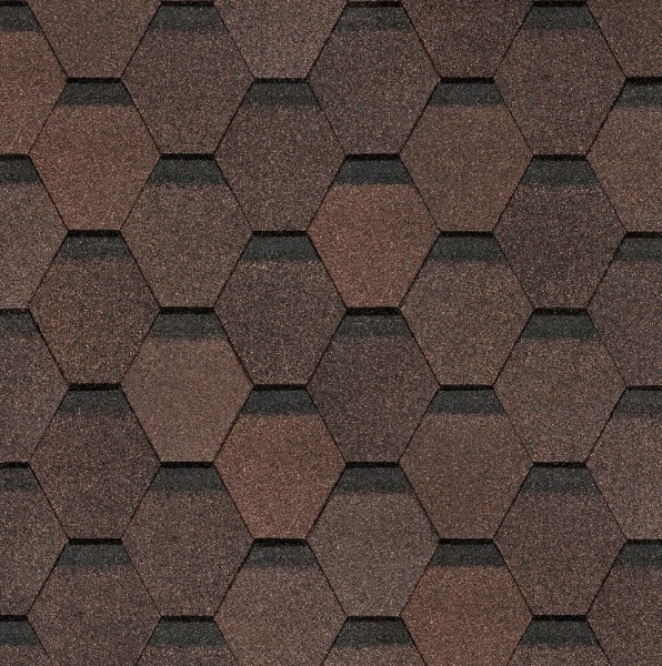 Гибкая черепица Docke, коллекция Шестигранник Коричневый купить в Одинцово