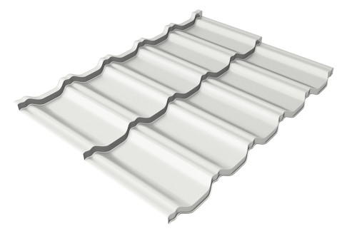 Металлочерепица модульная Квинта Uno Grand Line c 3D резом 0,5 Satin RAL 9003 сигнальный белый купить в Одинцово