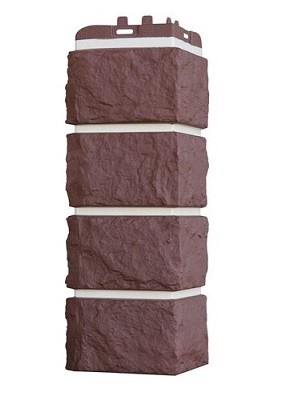 Угол наружный Grand Line Колотый Камень Каштан, Шов белый купить в Одинцово