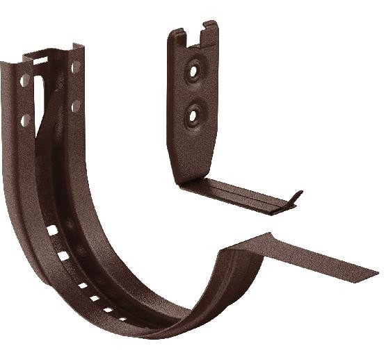 Водосток Aquasistem, Система 125x90 - Крюк крепления желоба короткий регулируемый RAL 8017 Коричневый matt купить в Одинцово