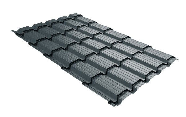 Металлочерепица GL квадро профи 0,5 Velur RAL 7016 антрацитово-серый купить в Одинцово