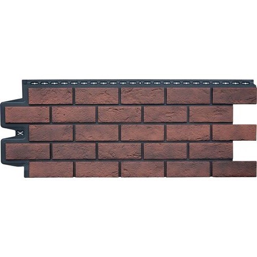 Фасадная панель Grand Line Состаренный кирпич Элит кофе (жжёный), ШОВ черный купить в Одинцово