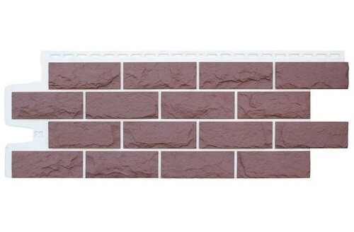 Фасадные панели Grand Line Колотый Камень Каштан, Шов белый купить в Одинцово