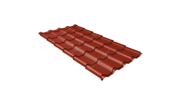 Металлочерепица камея 0,5 Satin RAL 3009 оксидно-красный купить в Одинцово